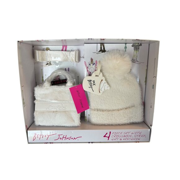 New in box Betsey Johnson 4-Piece Winter Set With Crossbody Bag Adjustable Strap main image 4
